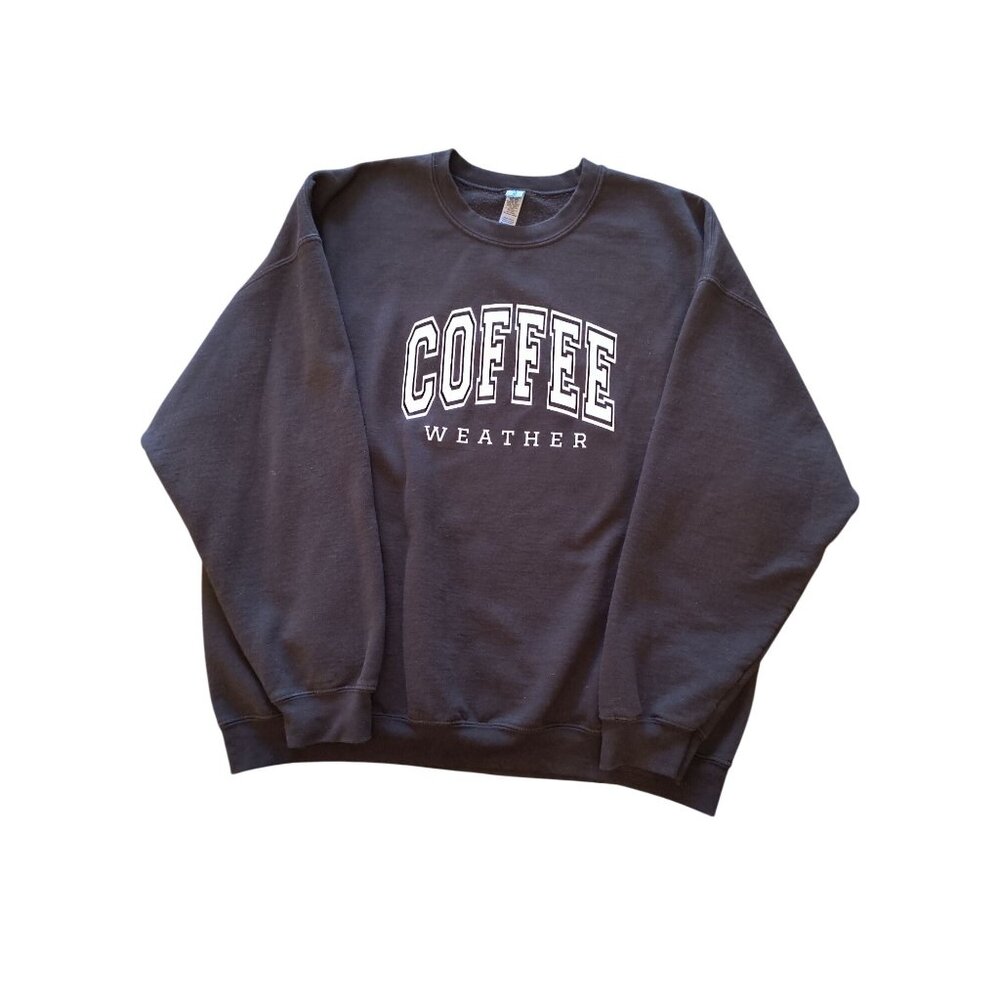 Coffee Weather Sweatshirt Gildan 2XL Dark Brown Heavy Blend Crewneck Pullover